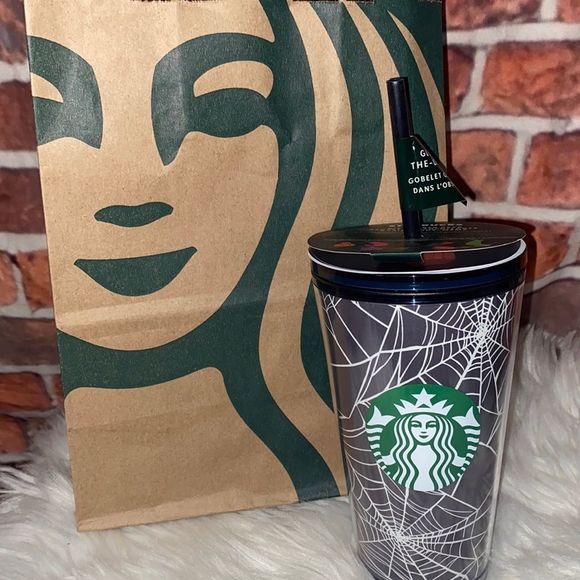 NWTĀ LimitedāEdition 2021 Rare Halloween Spider Web w/Stickers Tumbler 16oz - Picture 10 of 15